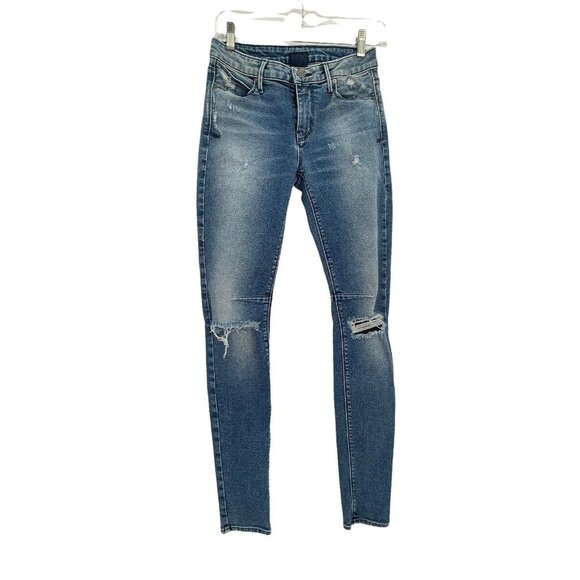 RtA Jeans Skinny Medium Wash Medium Rise Distressed Sample Size 26 - Picture 1 of 6